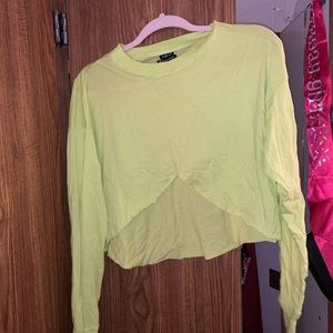 Neon Green Long Sleeve Crop Top